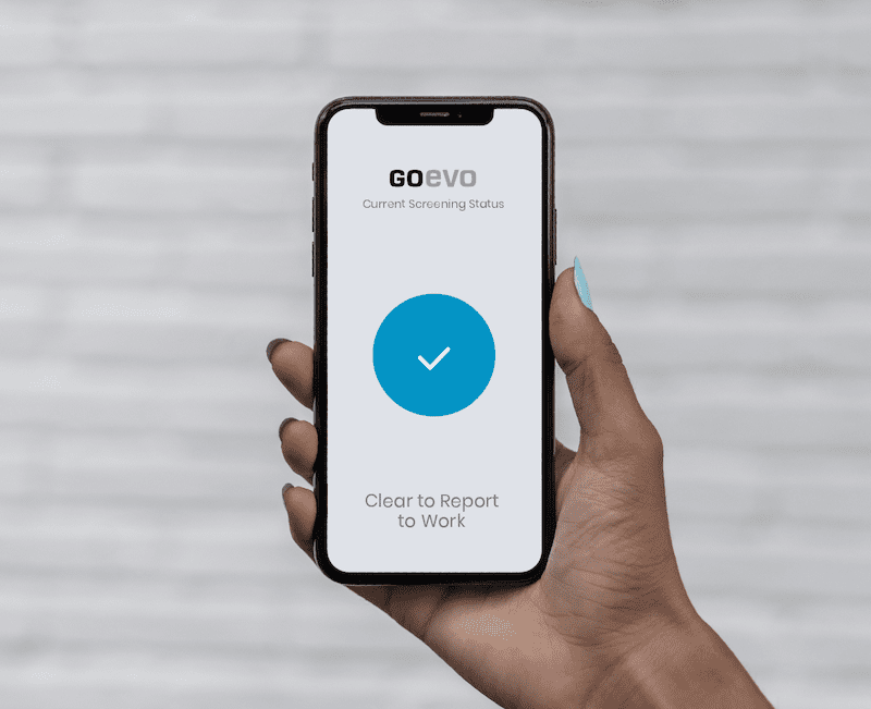 Go Evo employee health checks mobile app interface demo